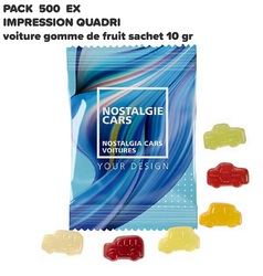 PACK PROMO 500 EX BONBON VOITURE GOMME DE FRUIT
