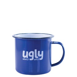 MUG EMAILLE VINTAGE ROUGE BLEU VERT - 568ml