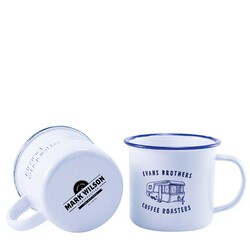 MUG EMAILLE BLANC - MUG PUBLICITAIRE VINTAGE - 285ml