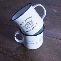 MUG EMAILLE BLANC - MUG PUBLICITAIRE VINTAGE - 285ml