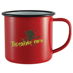 MUG EMAILLE VINTAGE ROUGE BLEU VERT - 568ml