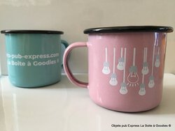 MUG EMAILLÉ COULEUR- MUG PUBLICITAIRE VINTAGE - 285ml