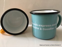 MUG EMAILLÉ COULEUR- MUG PUBLICITAIRE VINTAGE - 285ml